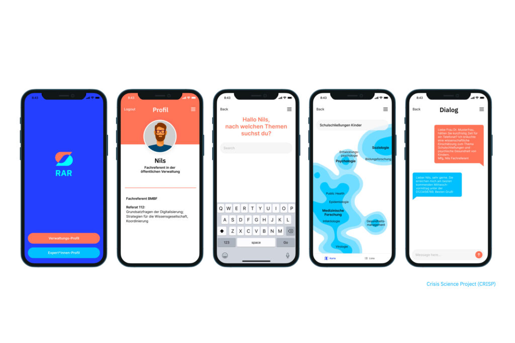 Mock-ups einer digitalen Anwendung 